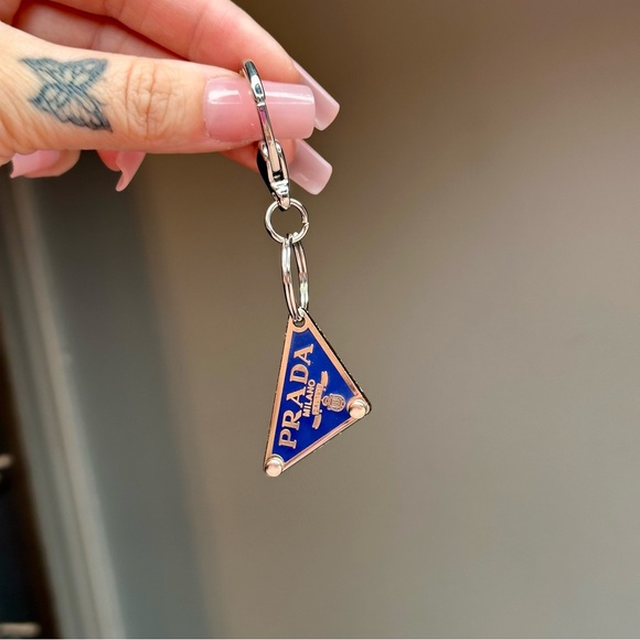 Authentic Navy Blue Prada Repurposed Keychain - Picture 4 of 6